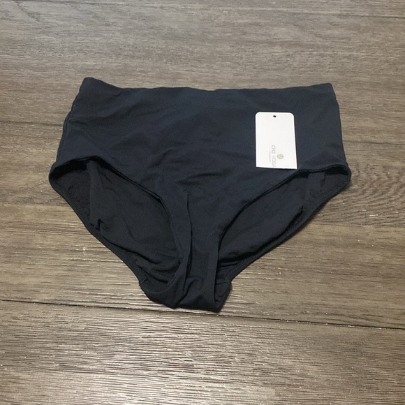 NWT CRZ YOGA High Waisted Black Medium Coverage Bikini Bottom | XS - Picture 2 of 6